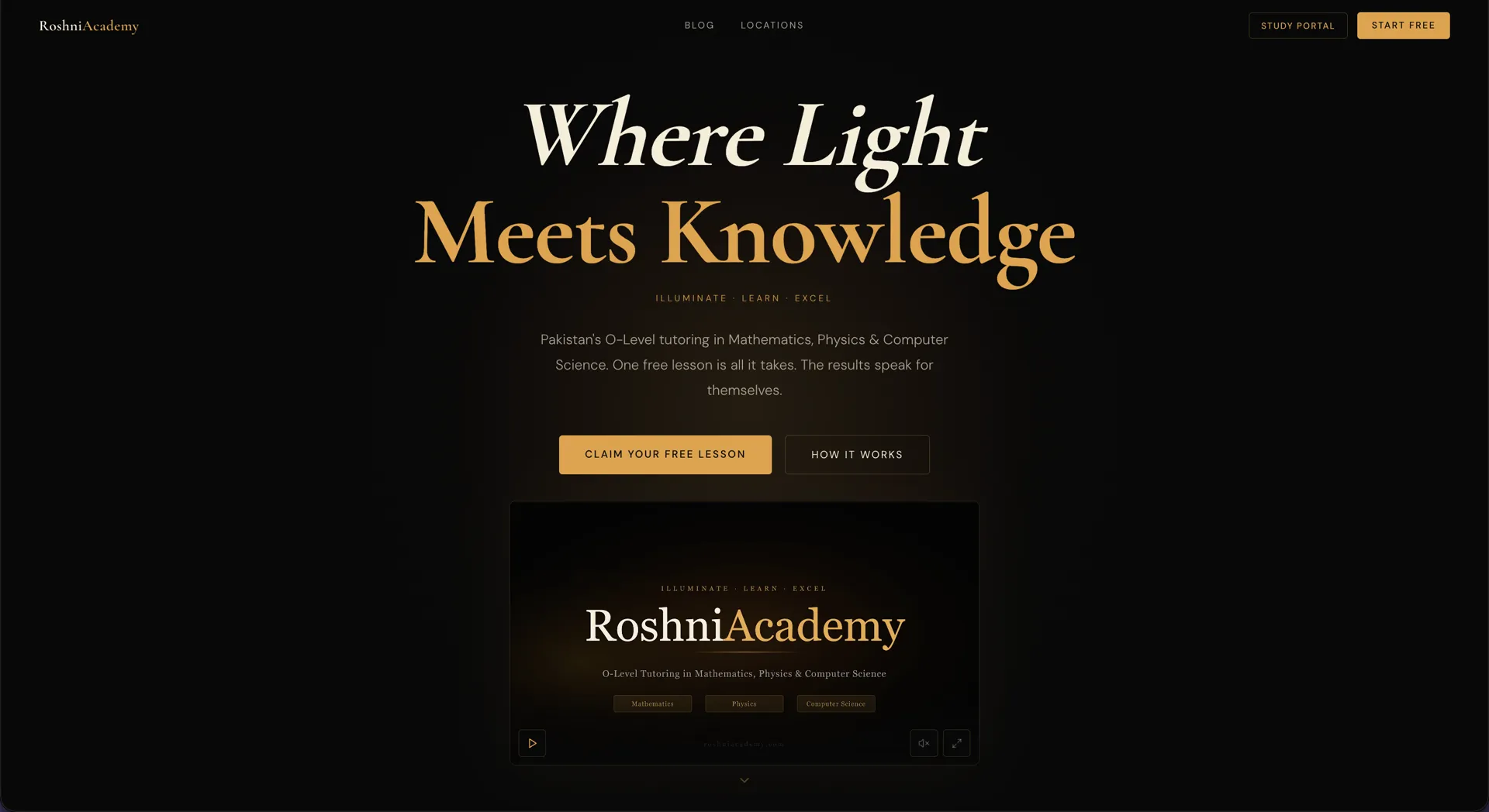Roshni Academy homepage: Where Light Meets Knowledge
