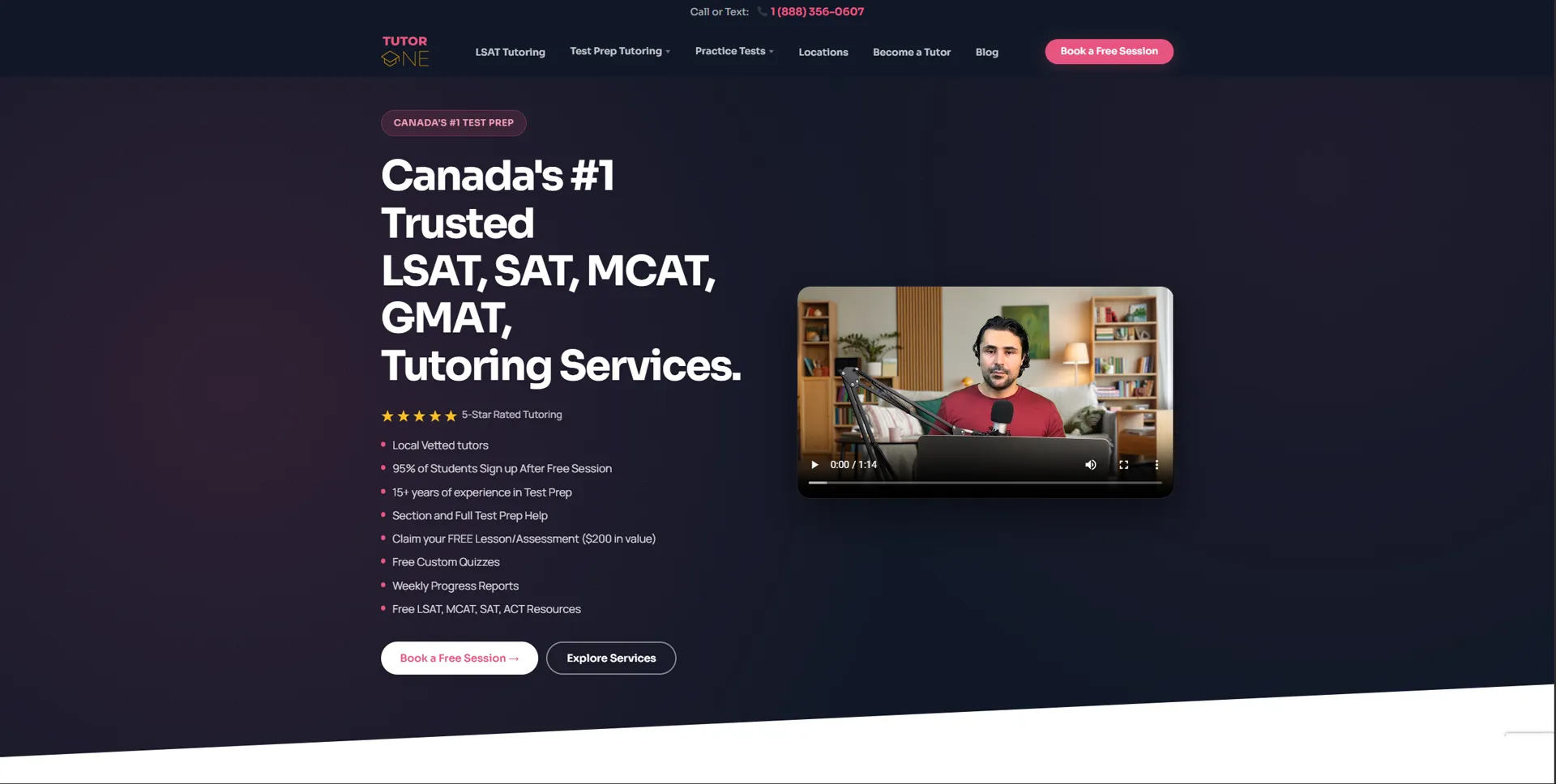 TutorOne homepage
